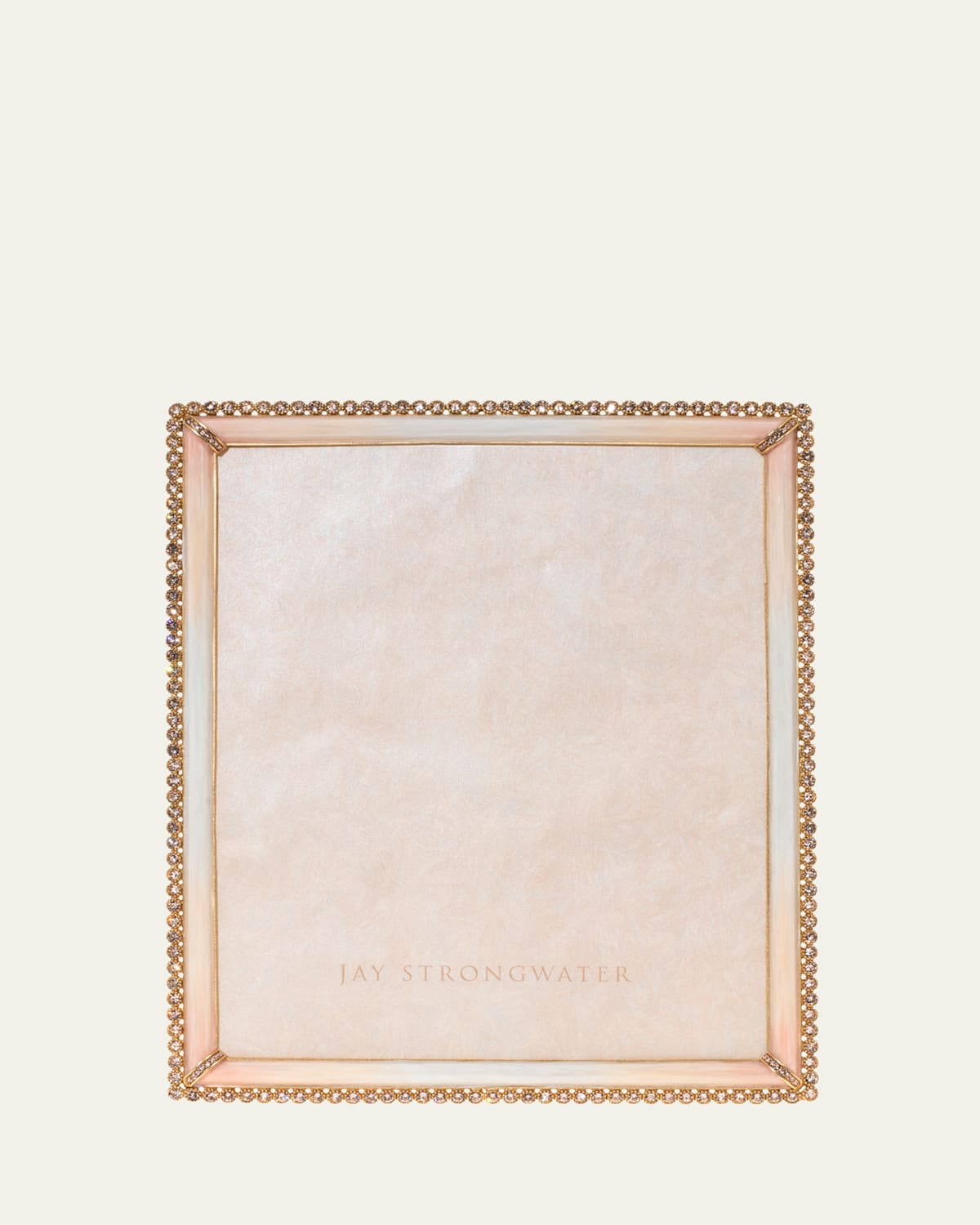 Jay Strongwater Stone Edge Frame, 8" X 10" In Pink/white