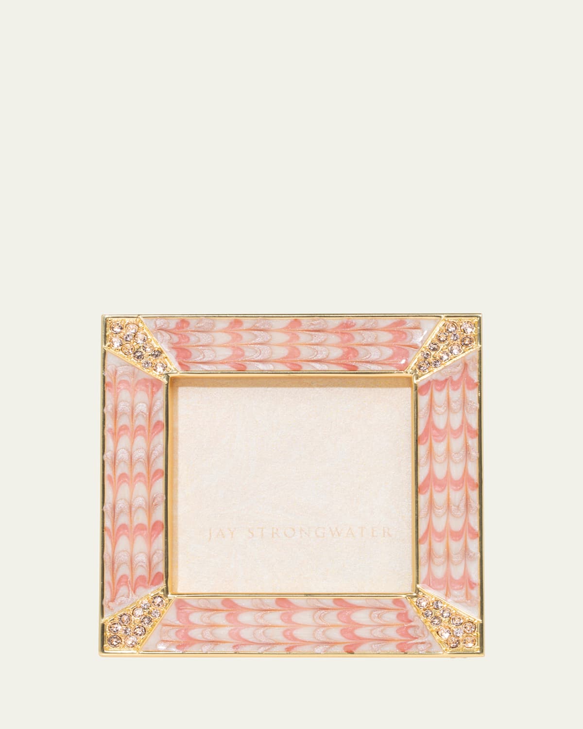 Jay Strongwater Leland Pavé Corner Square Frame In Pink