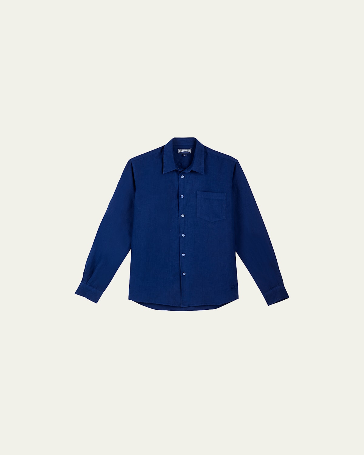 Vilebrequin Solid Linen Shirt In Deep Ink