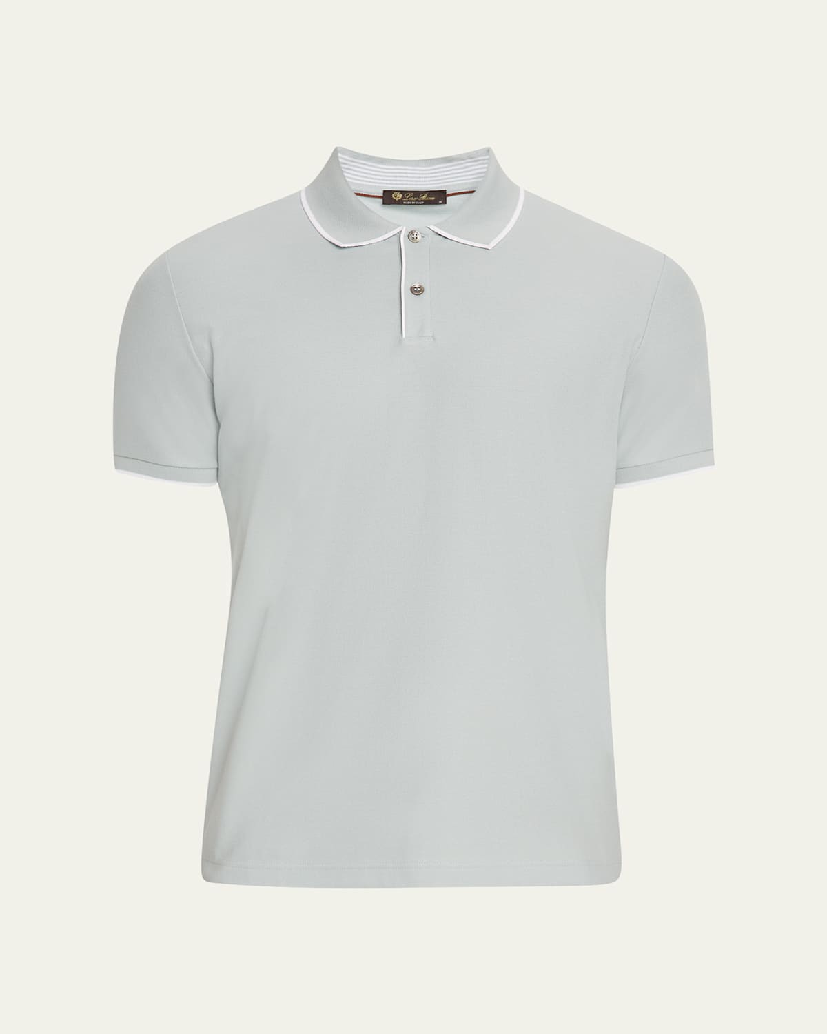 Loro Piana Men's Brentwood Tipped Jersey Pique Polo Shirt In Mh47 Alps Grey