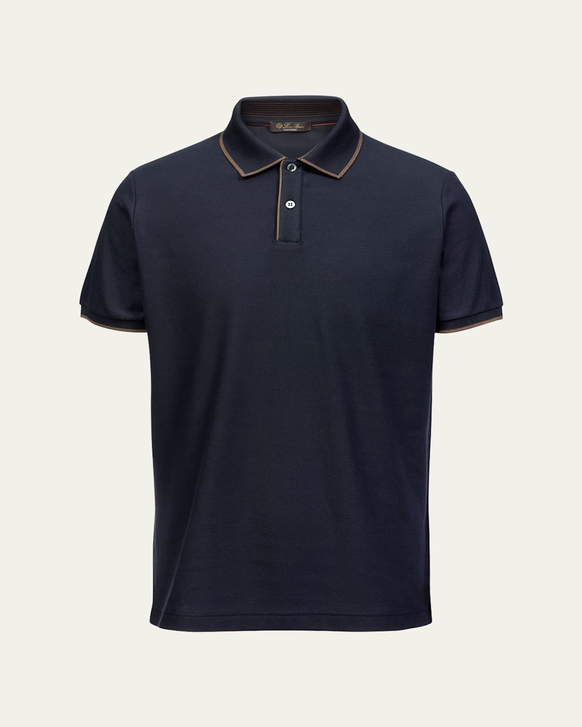 Loro Piana Men's Brentwood Tipped Jersey Pique Polo Shirt In Blue/navy