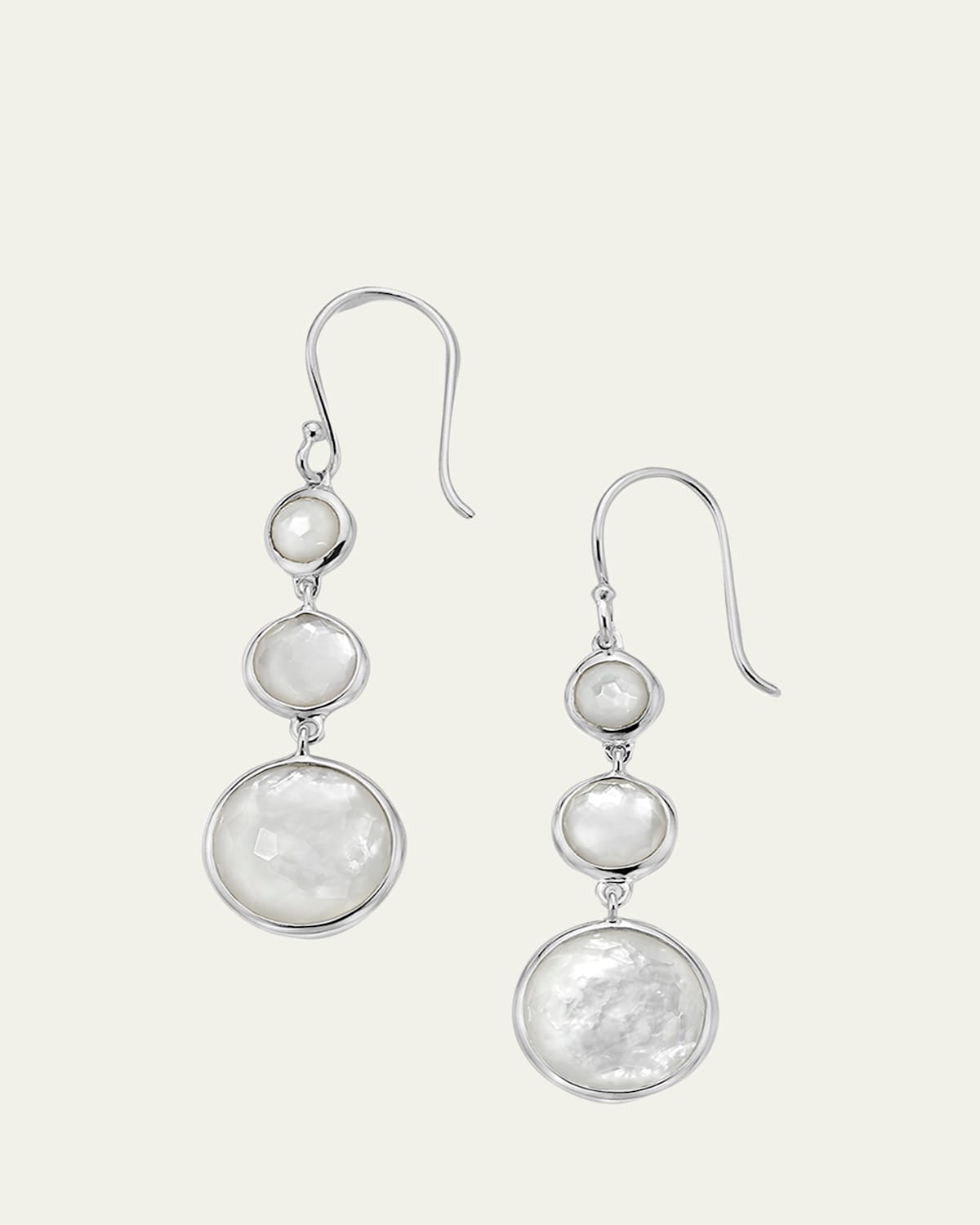 Lollitini 3-Stone Drop Earrings in Sterling Silver