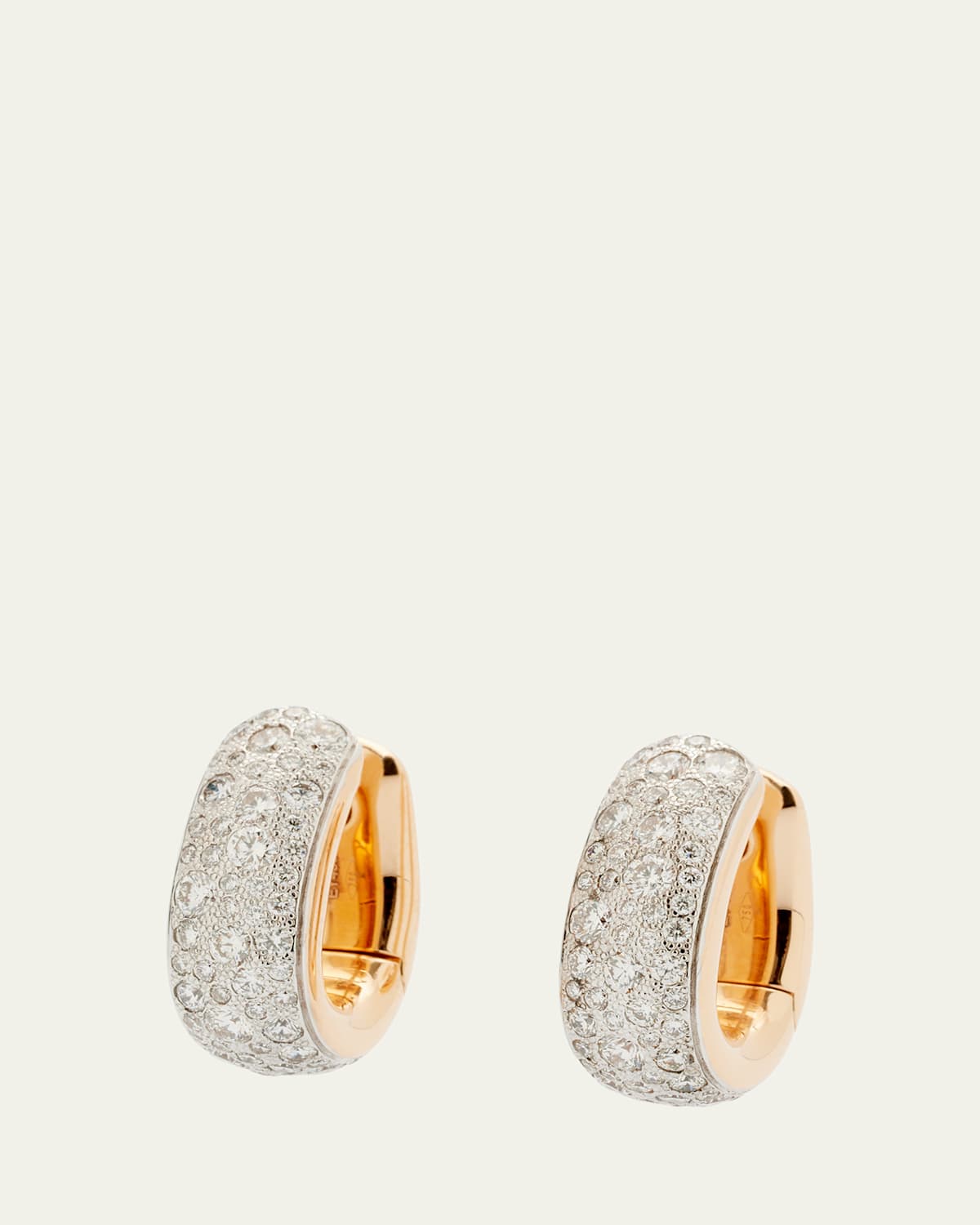 Iconica 18k Rose Gold Diamond Huggie Earrings