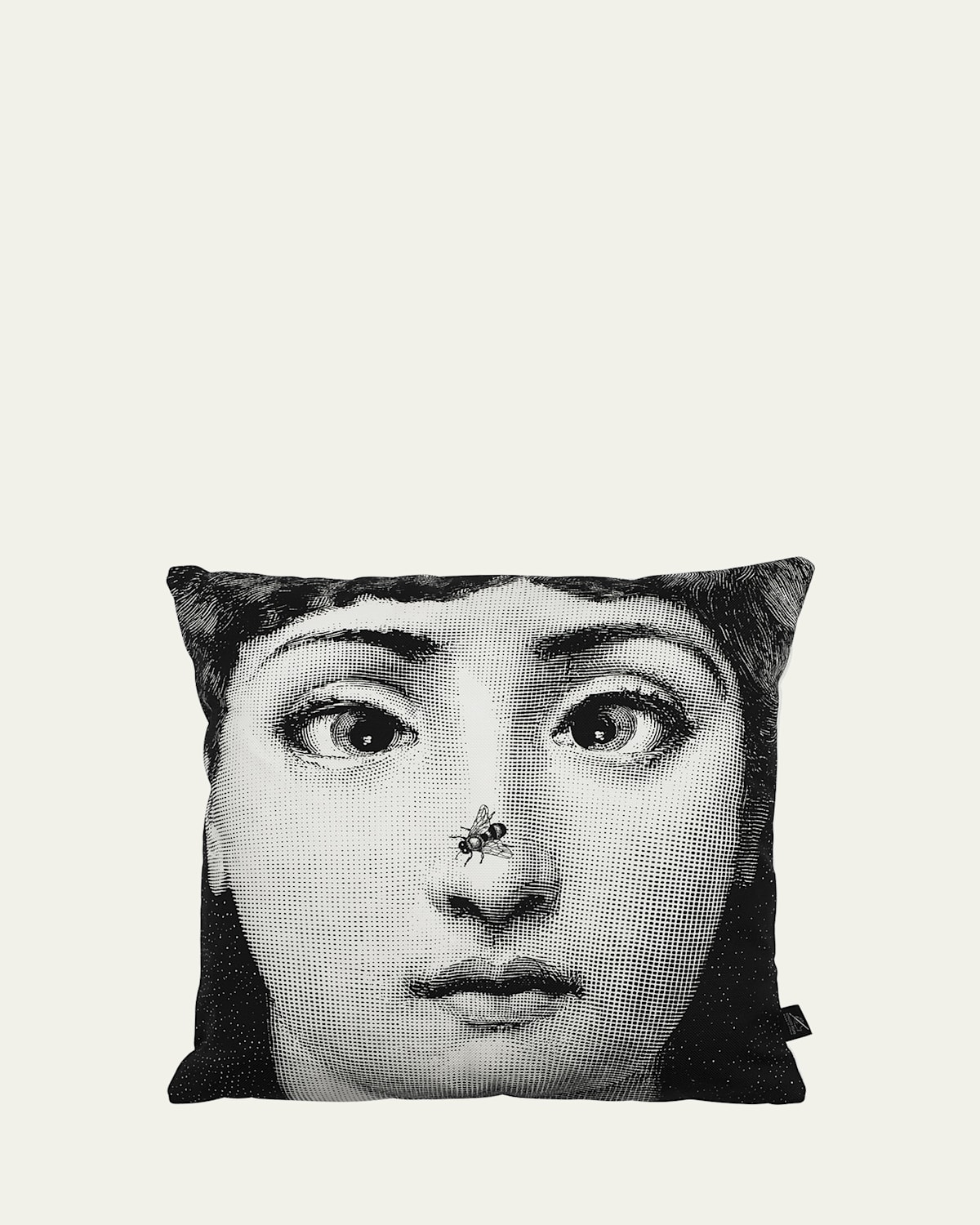 Fornasetti Cushion Ape Bug On Nose In White/black