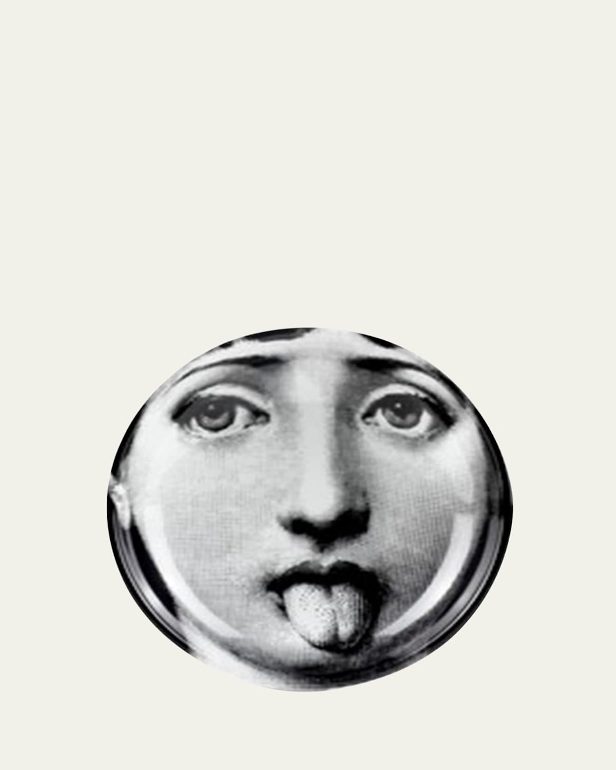 Fornasetti Round Ashtray Tema E Variazioni No. 324 In Black/white