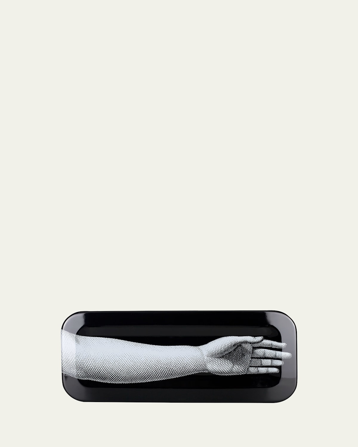 Fornasetti Mano Tray 25x60 Cm In Black/white