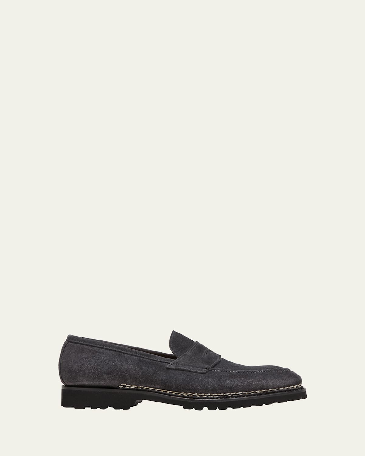 Men's Principe Lug Sole Suede Penny Loafers