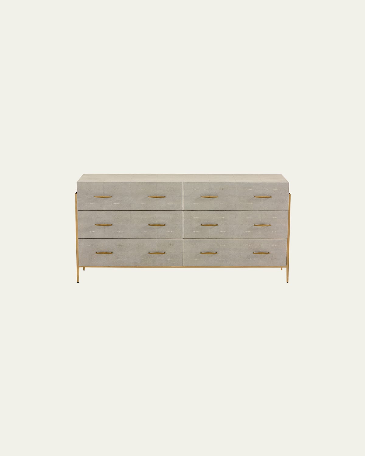 Interlude Home Morand Faux Shagreen 6-drawer Chest In Gray