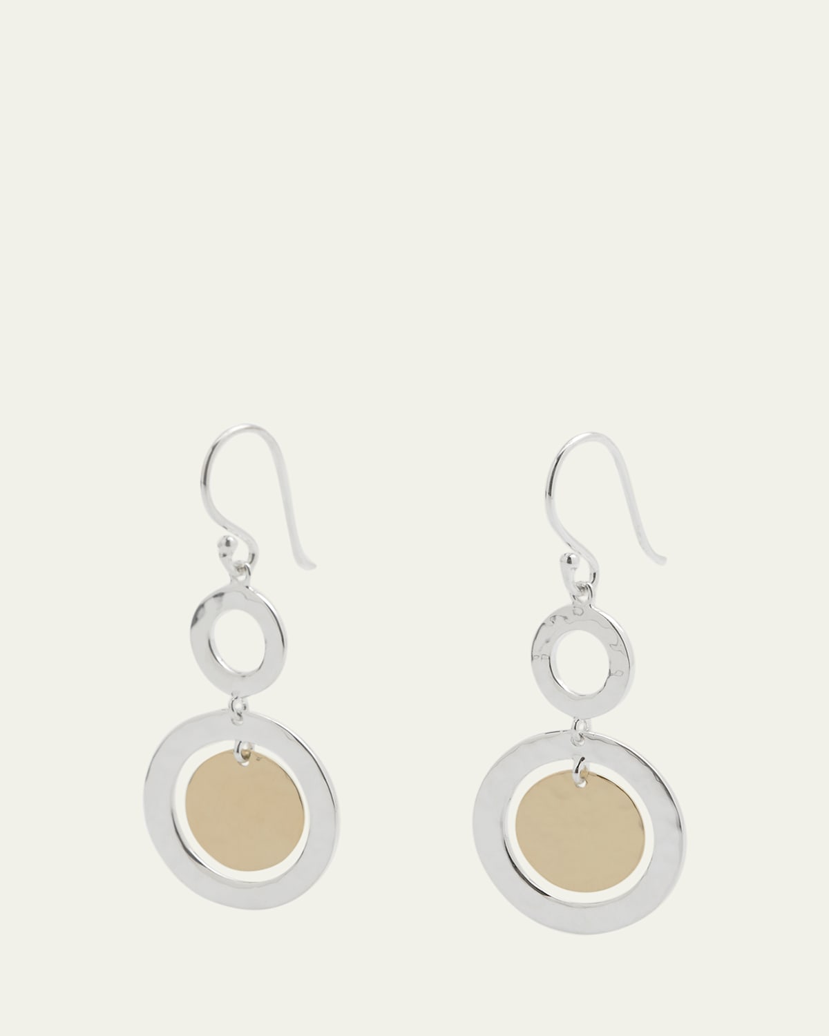 Hammered Small Snowman Earrings in Chimera