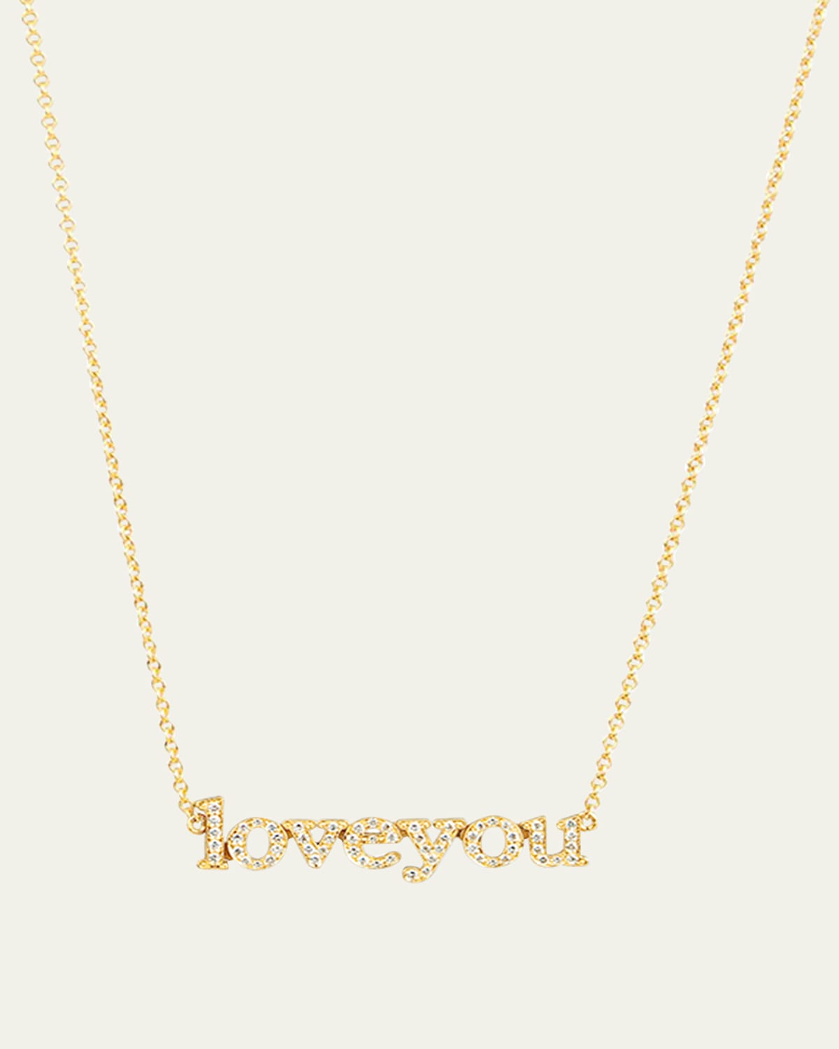 18K Diamond Love You Necklace