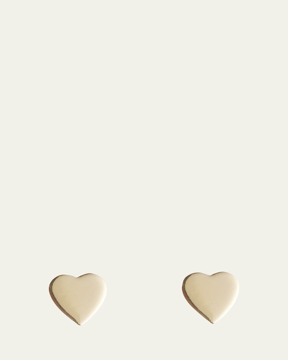 18k Plain Heart Stud Earrings