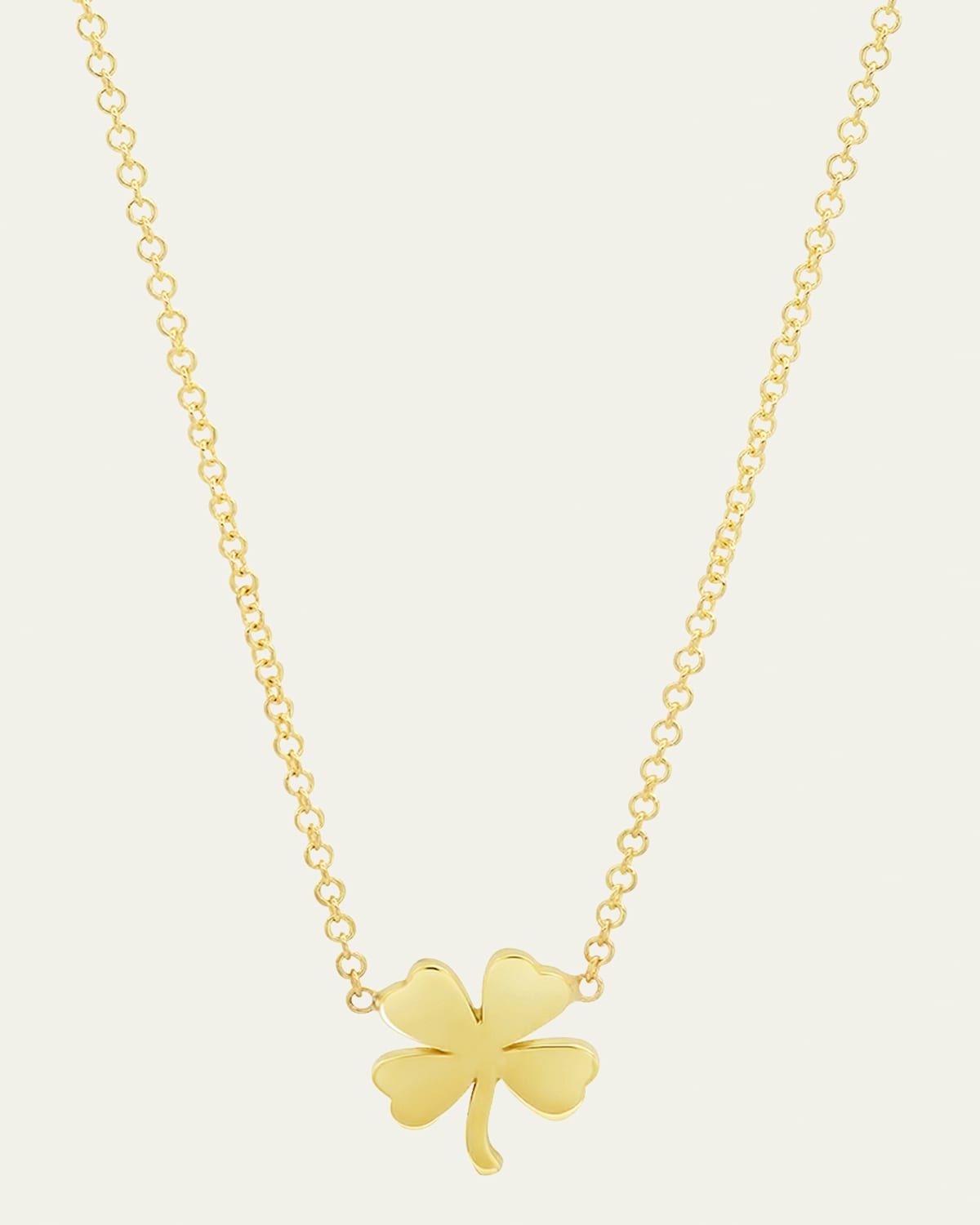 Jennifer Meyer Mini Clover Necklace in Yellow Gold | Thumbnail 3