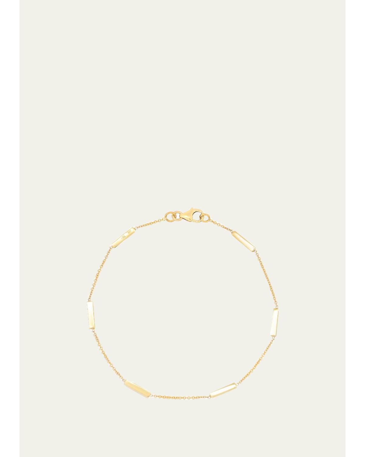 18K Bar By-the-Inch Bracelet on 14k Chain