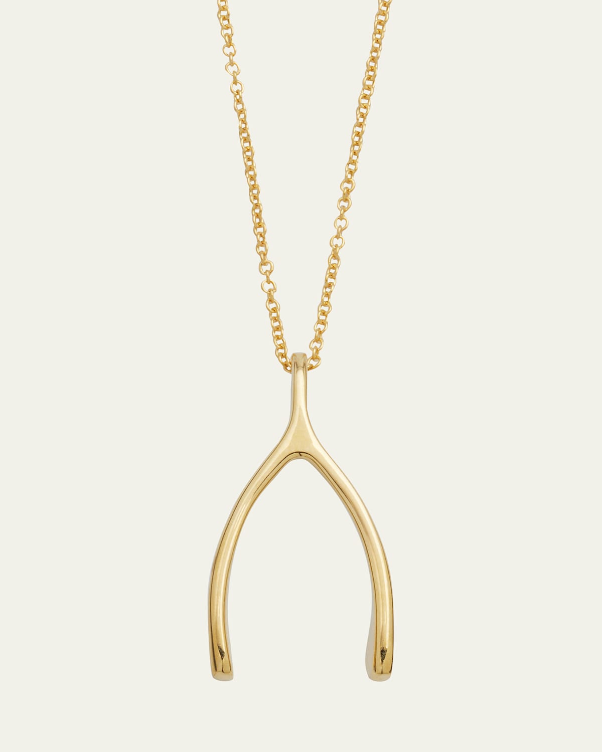 18k Wishbone Pendant Necklace