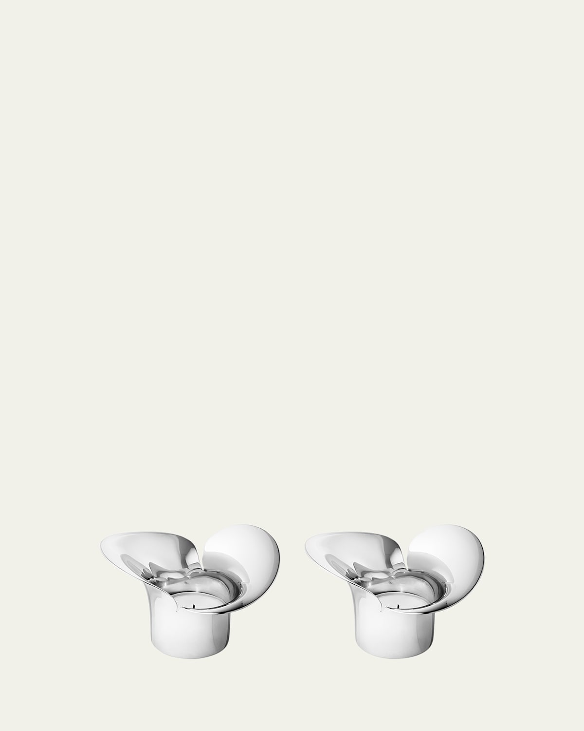 Georg Jensen Bloom Botanica Tea Light Candle Holders, Set Of 2 In Silver
