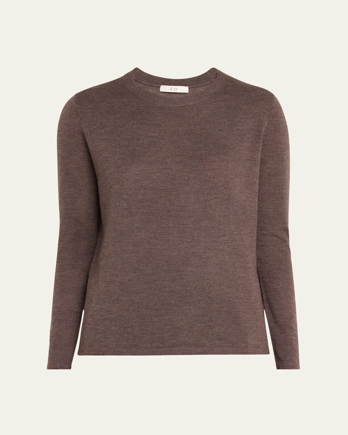 Crewneck Fitted Cashmere Knit Sweater
