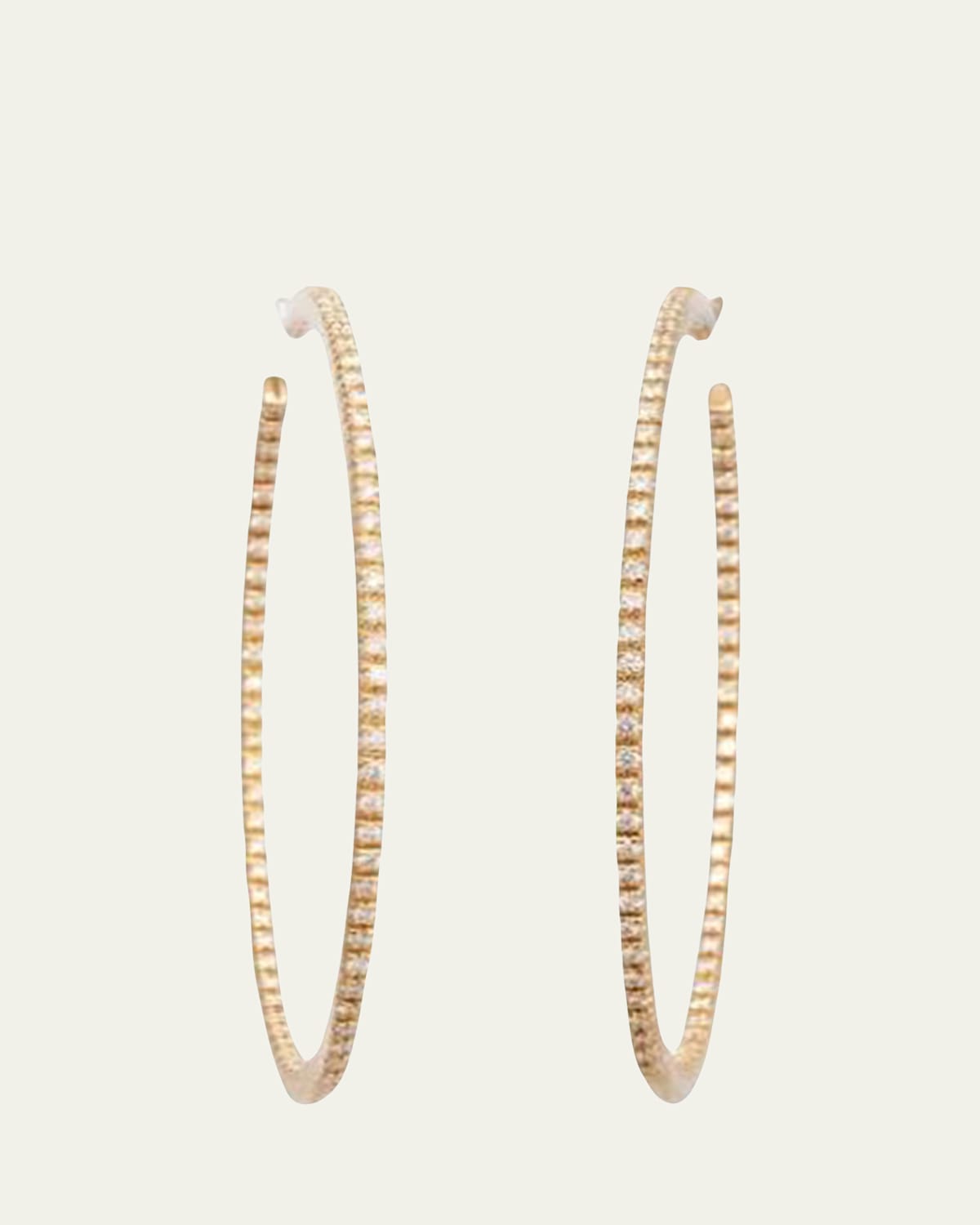 Sidney Garber 18K Yellow Gold Diamond Round Small Perfect Hoop Earring