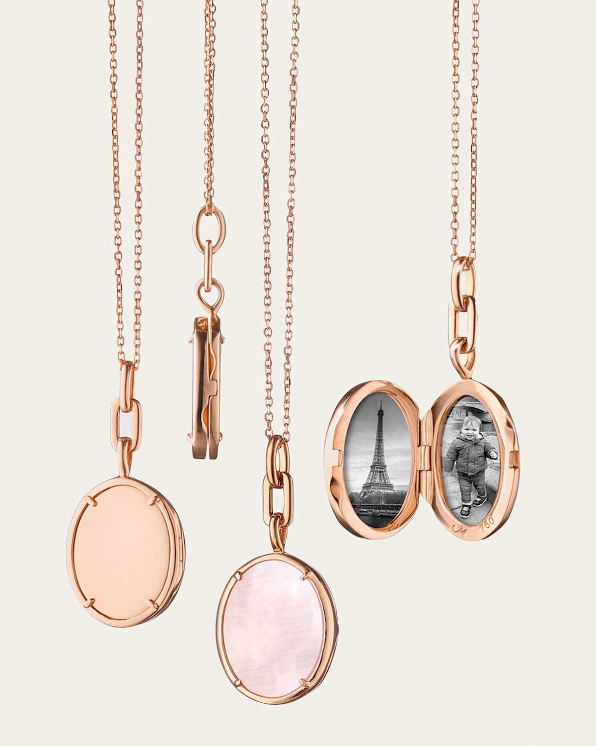 18K Rose Gold Elle Slim Mother-of-Pearl Locket