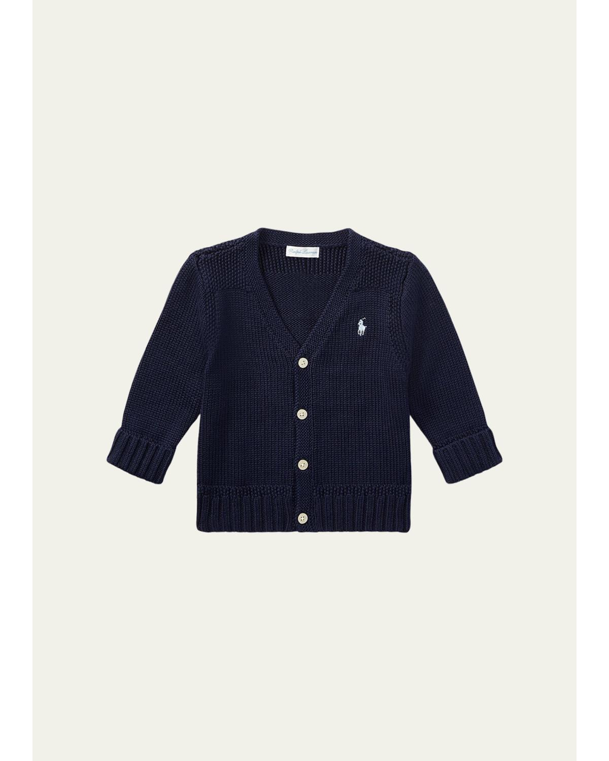 Polo Ralph Lauren Baby Boys Combed Cotton V-Neck Cardigan - Refined Navy