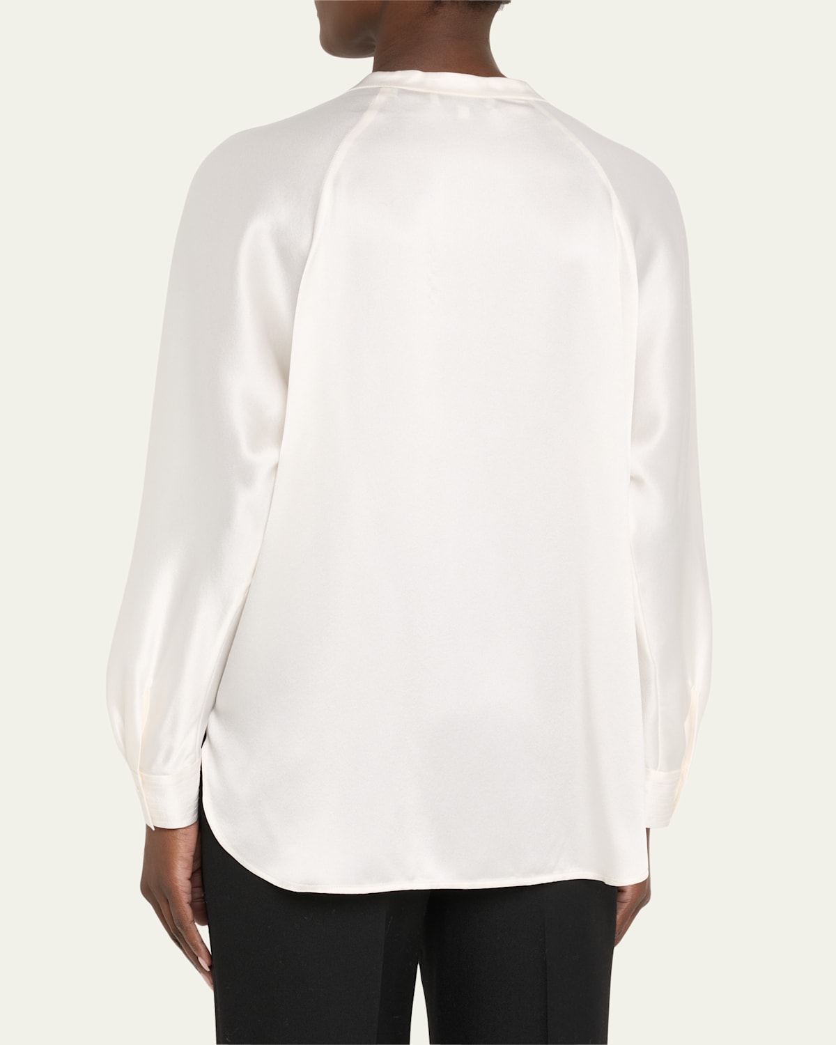 Silk Band-Collar Blouse