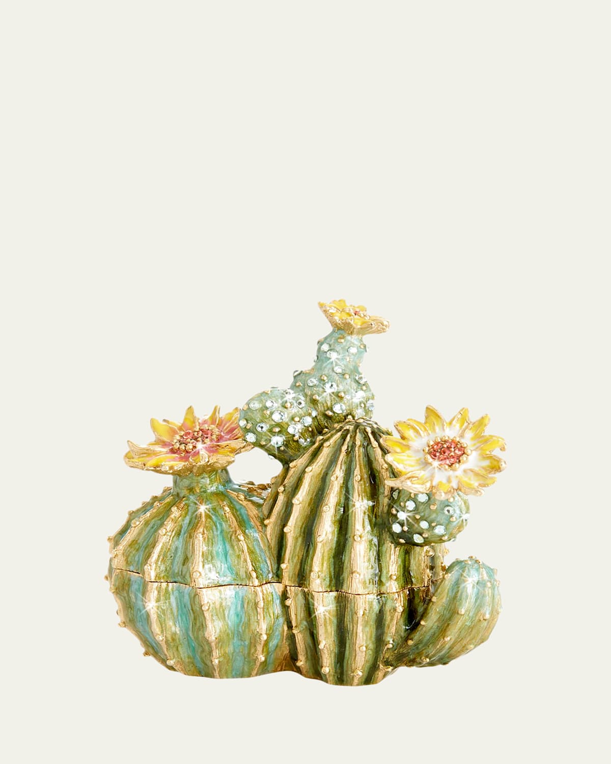 Jay Strongwater Cactus Box In Beige