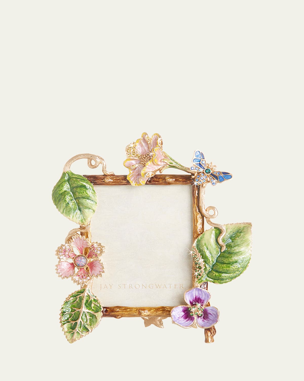 Jay Strongwater Flora & Fauna Fray Dutch Floral 14k Goldplated, Swarovski Crystal & Enamel Picture Frame In Multi