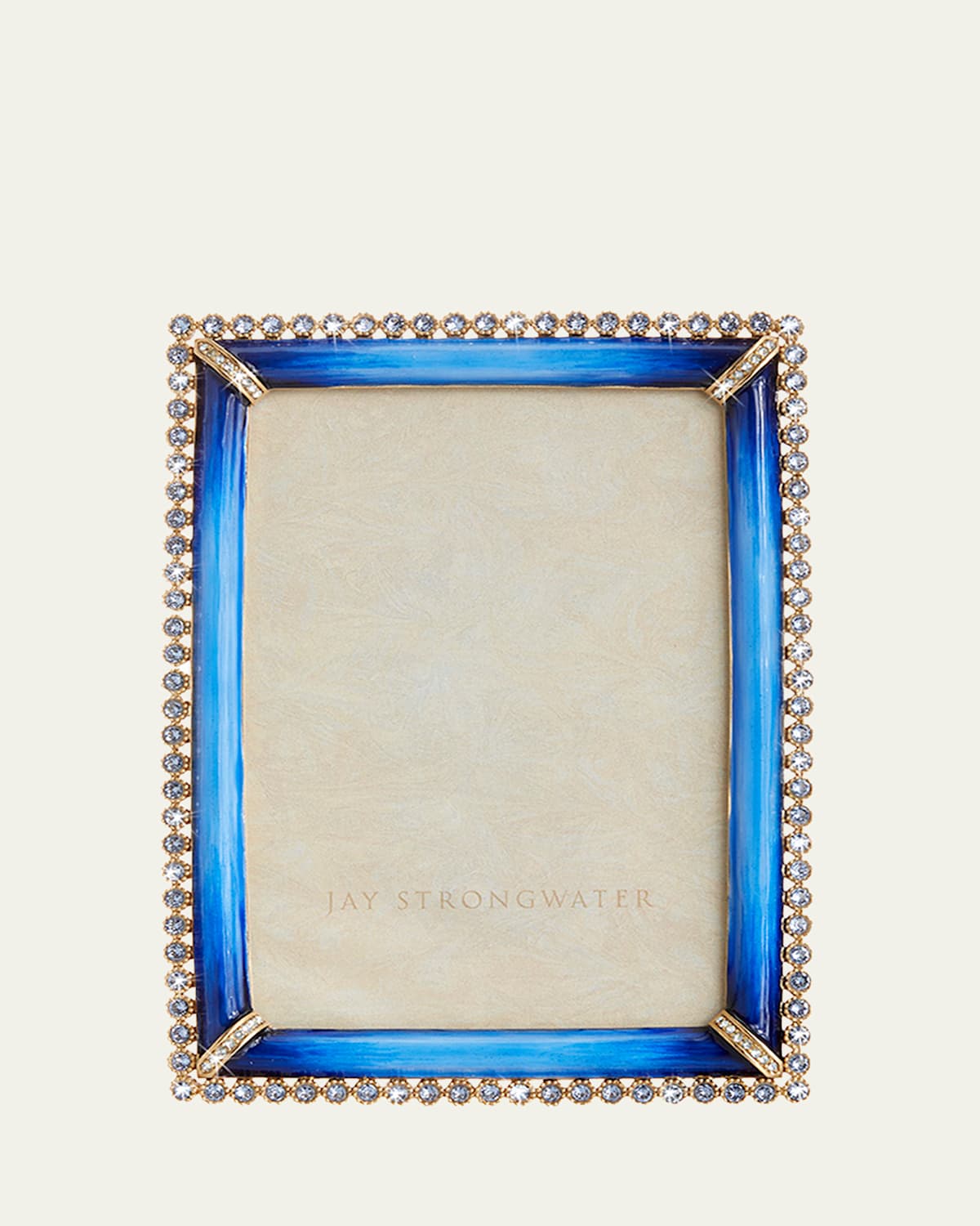 Jay Strongwater Lucas Stone Edge Picture Frame In Blue