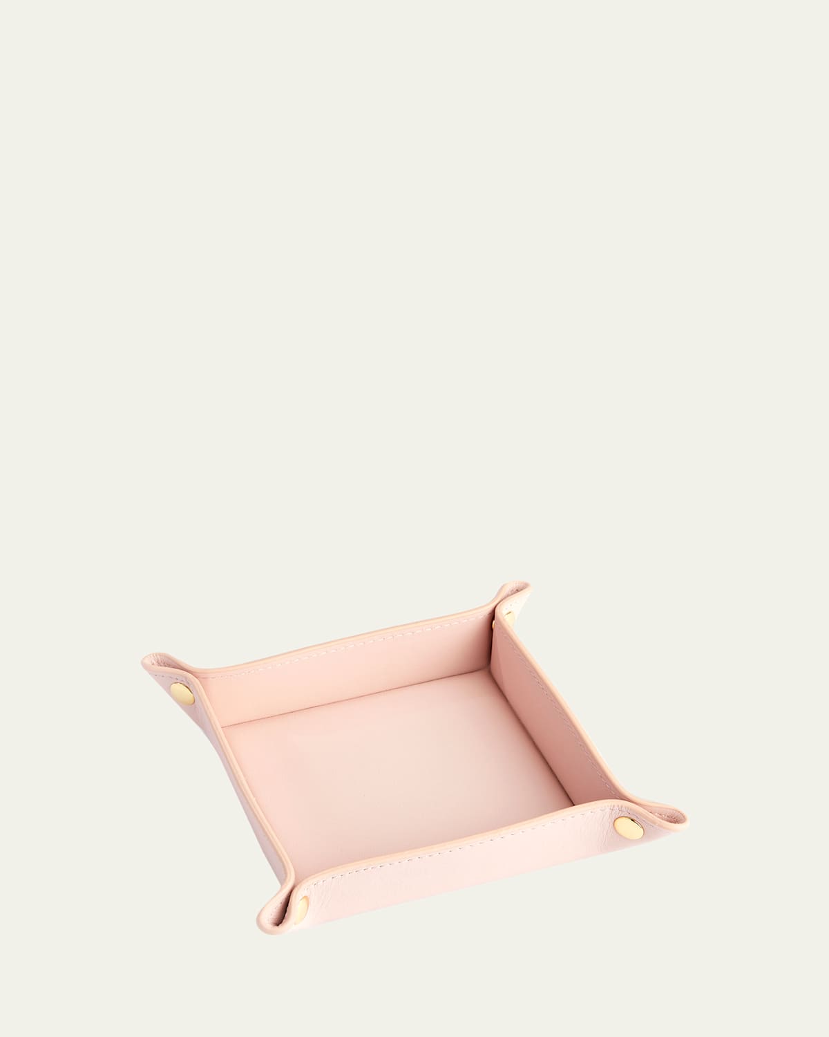 Royce New York Travel Leather Catchall Valet Tray In Light Pink