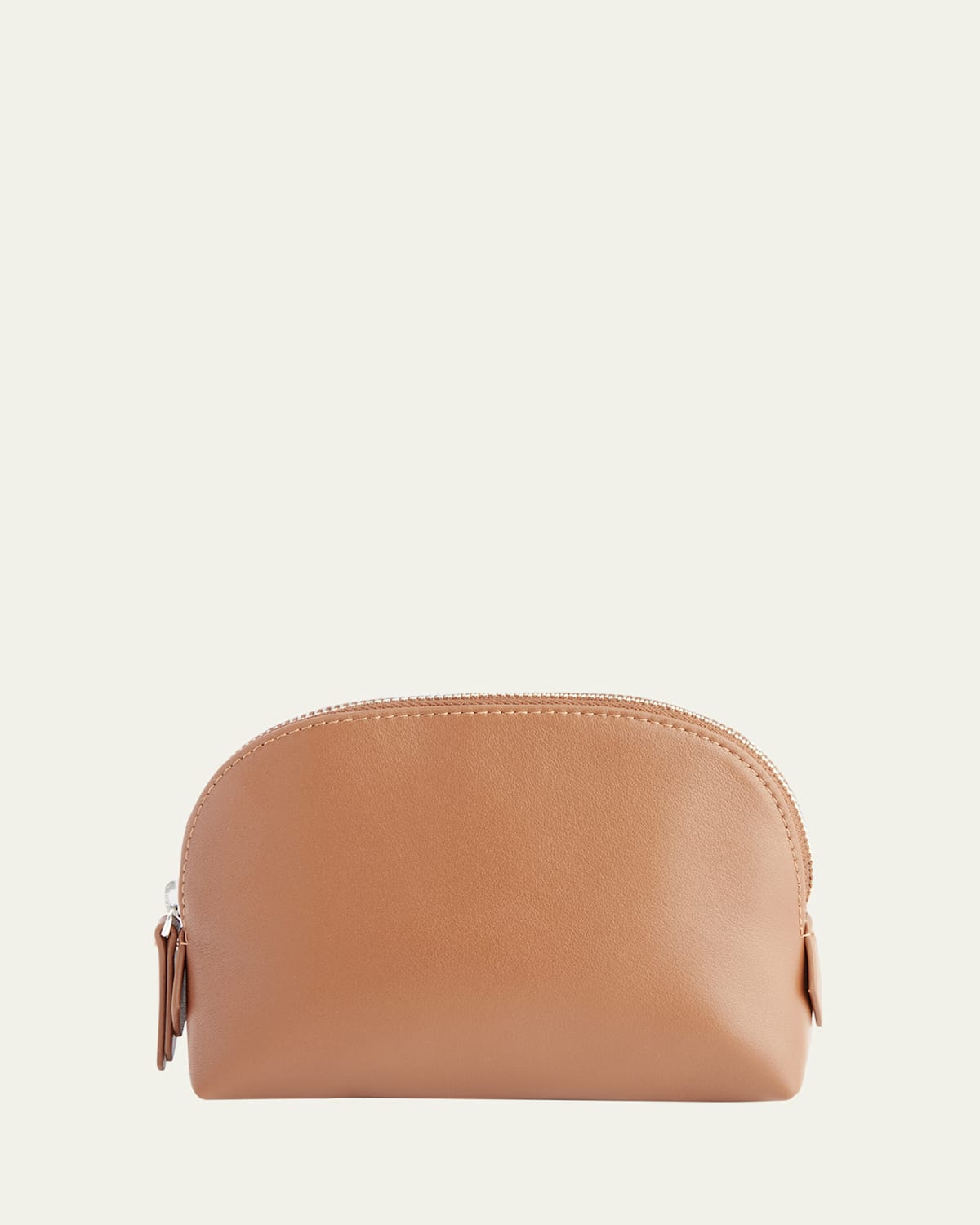 Monogrammed Compact Leather Cosmetic Bag