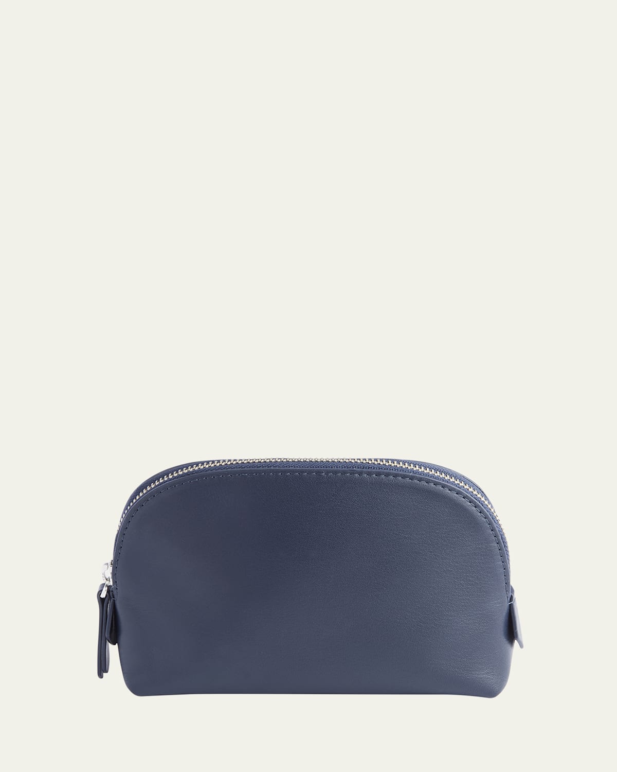 Monogrammed Compact Leather Cosmetic Bag