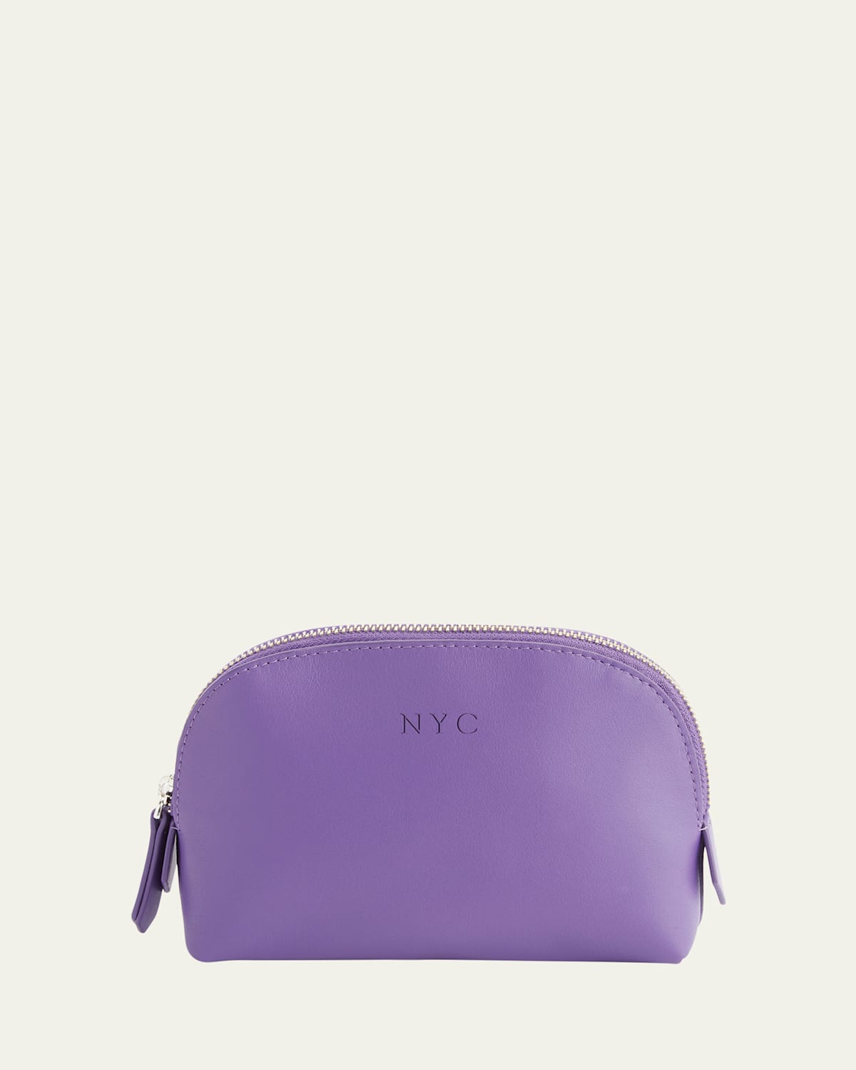 Monogrammed Compact Leather Cosmetic Bag