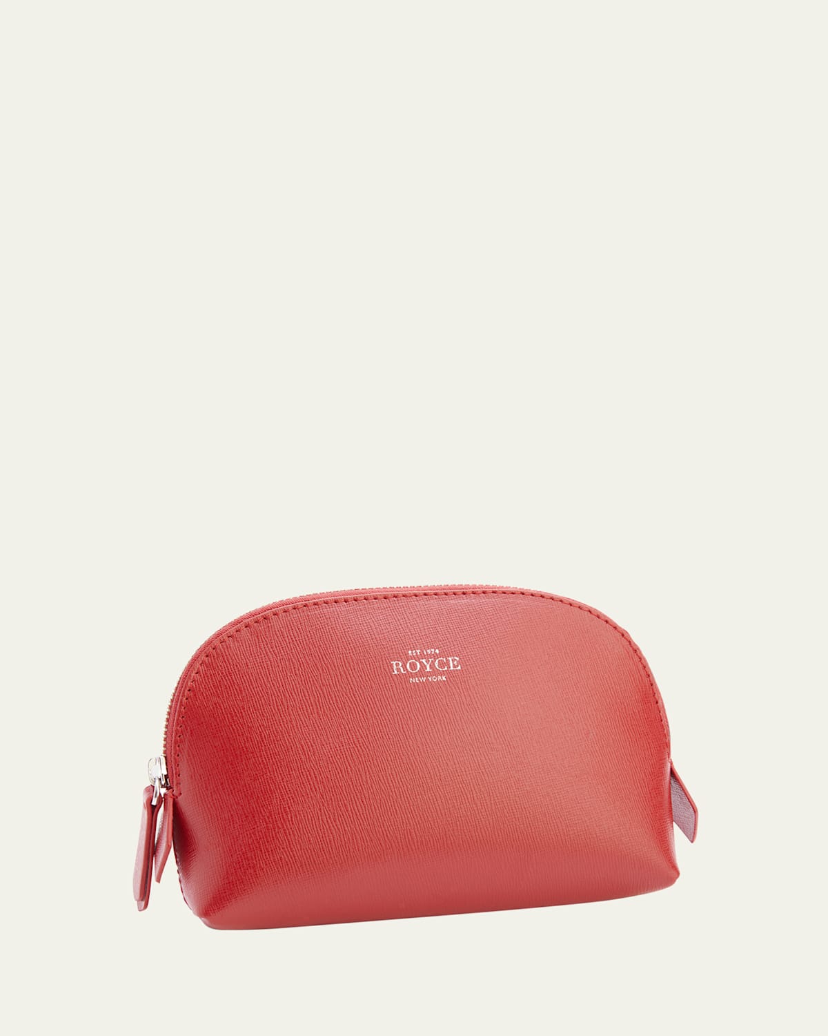 Monogrammed Compact Leather Cosmetic Bag