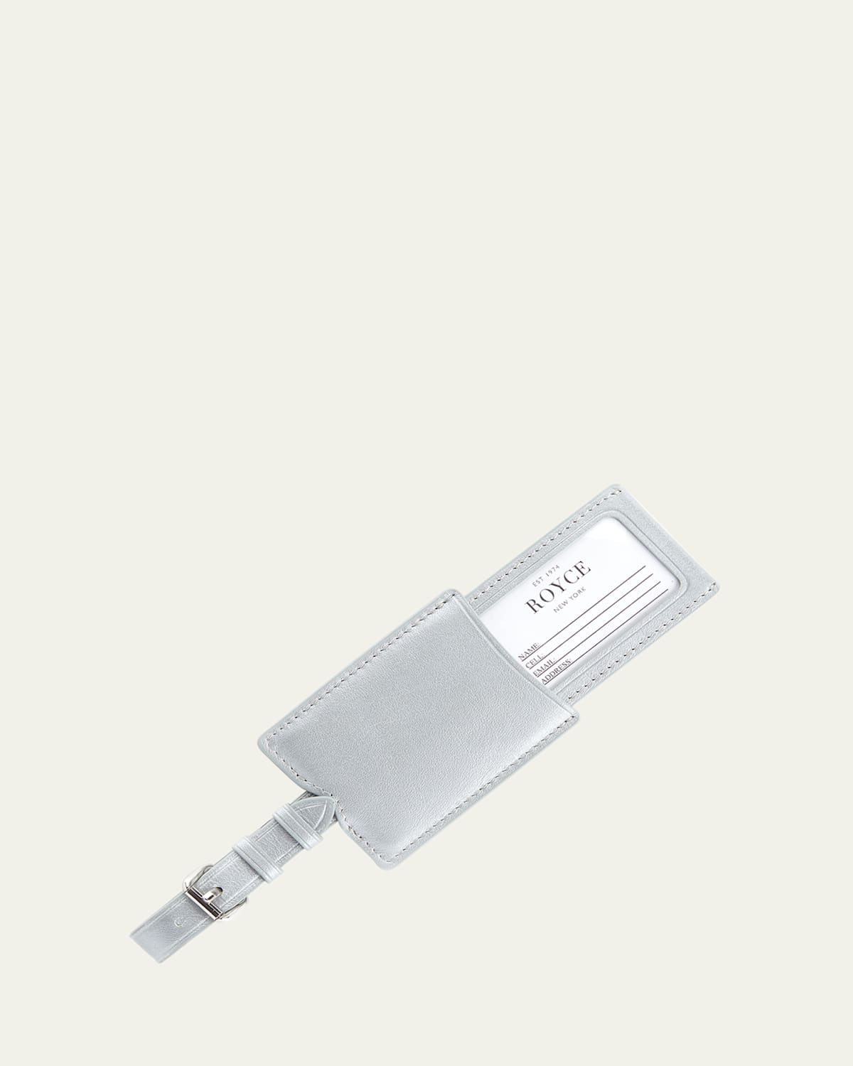 Royce New York Retractable Luggage Tag In Silver-tone