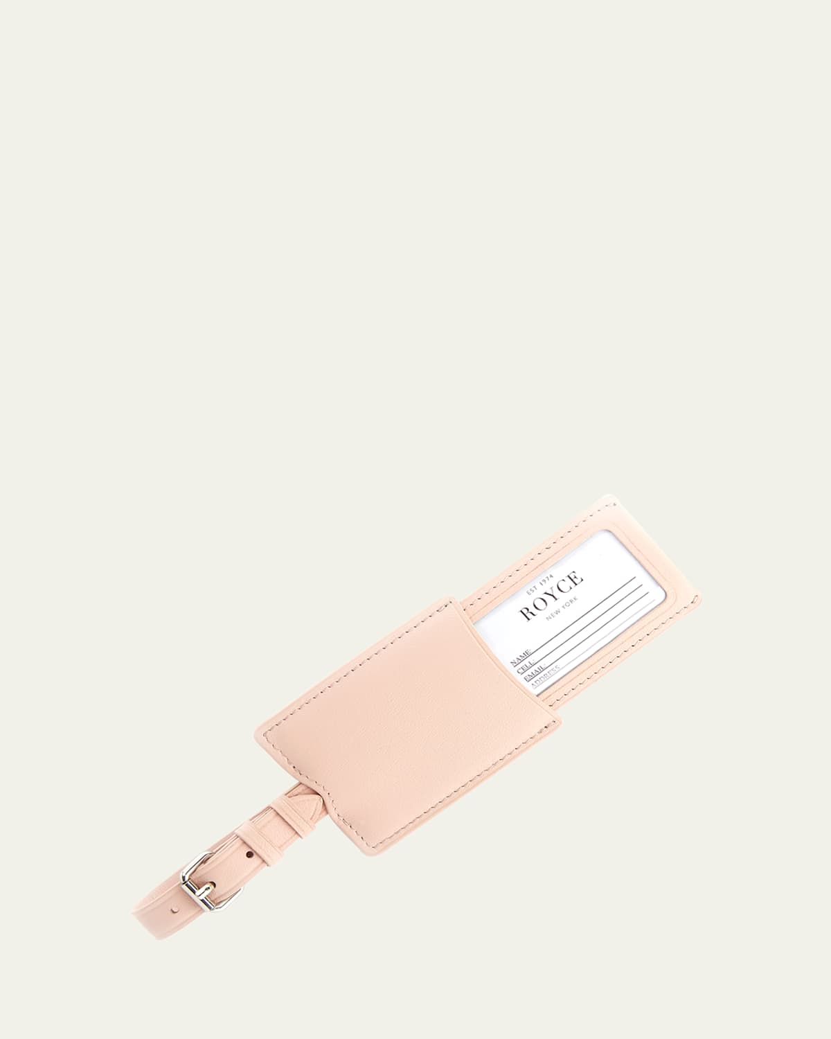 Royce New York Retractable Luggage Tag In Blush Pink
