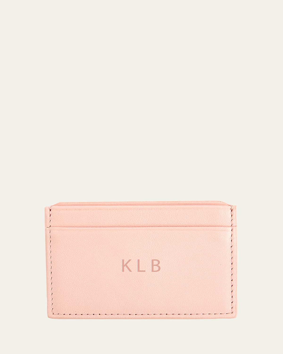 Royce New York Monogrammed Rfid Blocking Leather Card Wallet In Light Pink