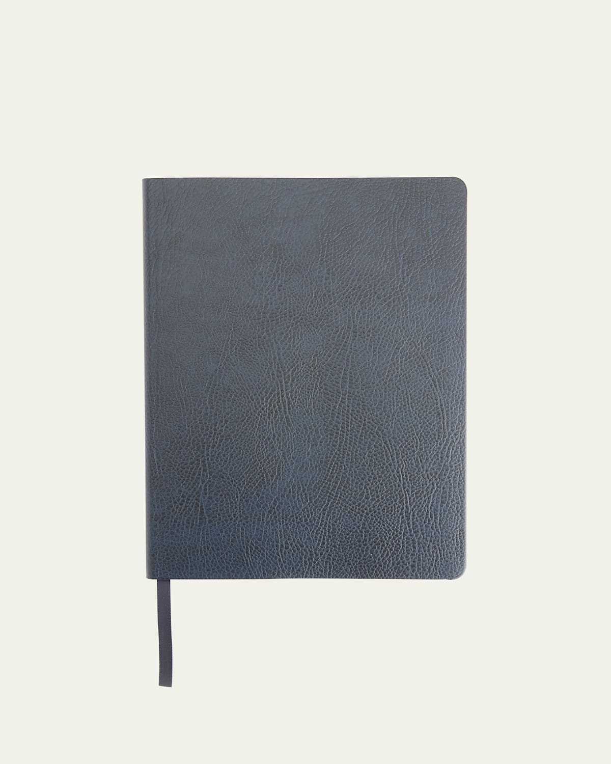 Royce New York Monogrammed Leather Bound Executive Notebook In Navy