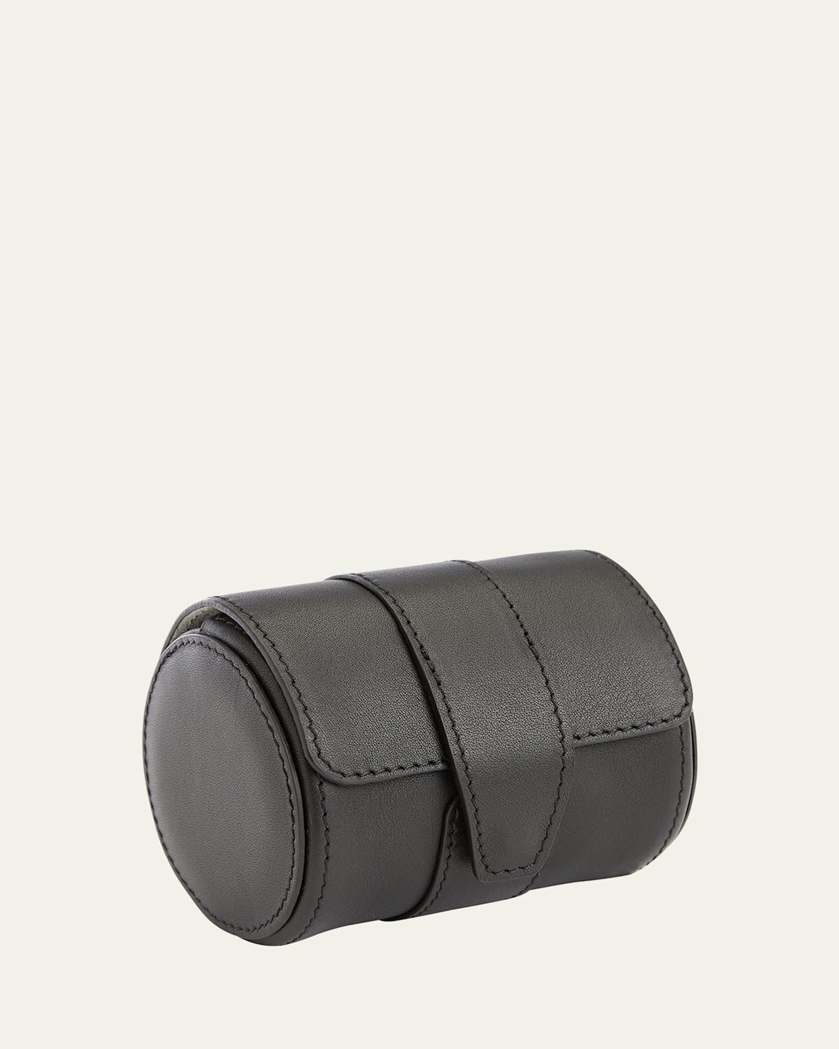 Royce New York Monogrammed Leather Travel Watch Roll In Black