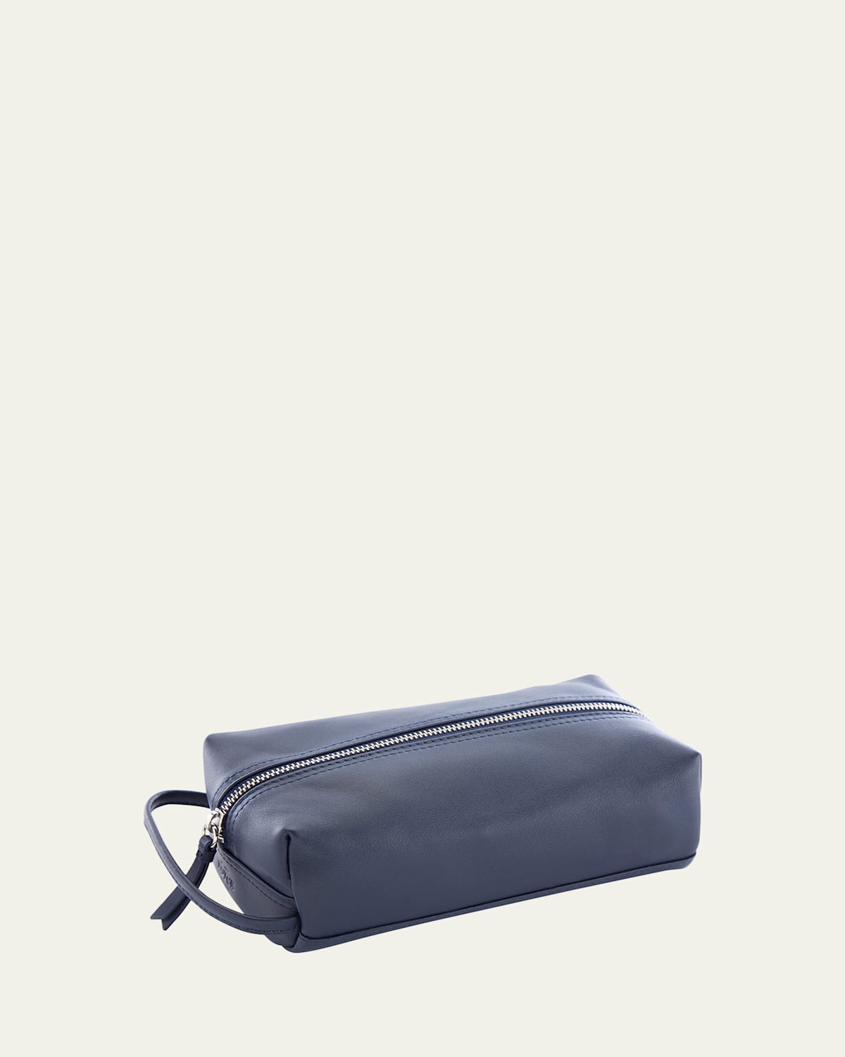 Royce New York Monogrammed Compact Leather Toiletry Bag In Blue