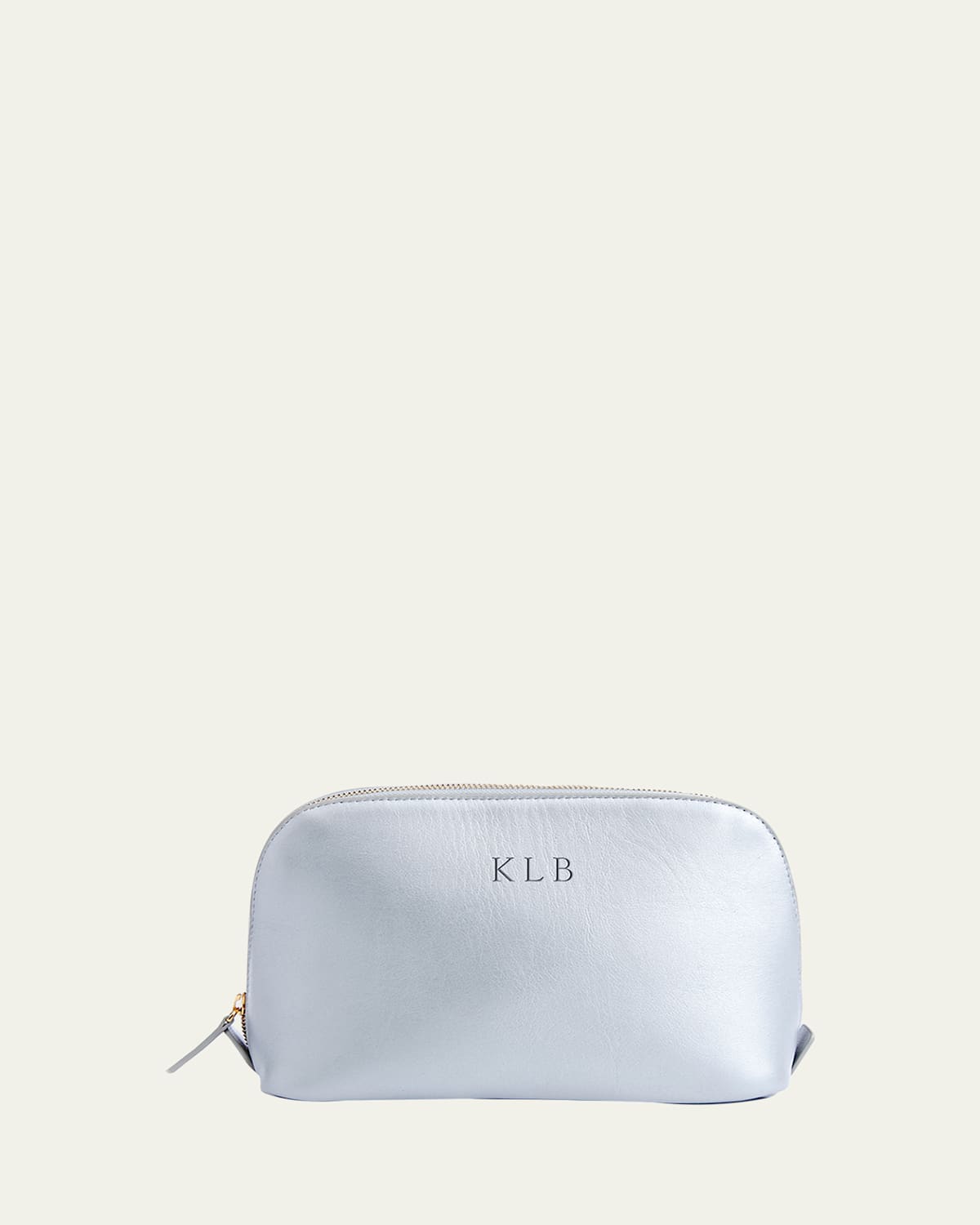 Monogrammed Large Leather Cosmetic Bag
