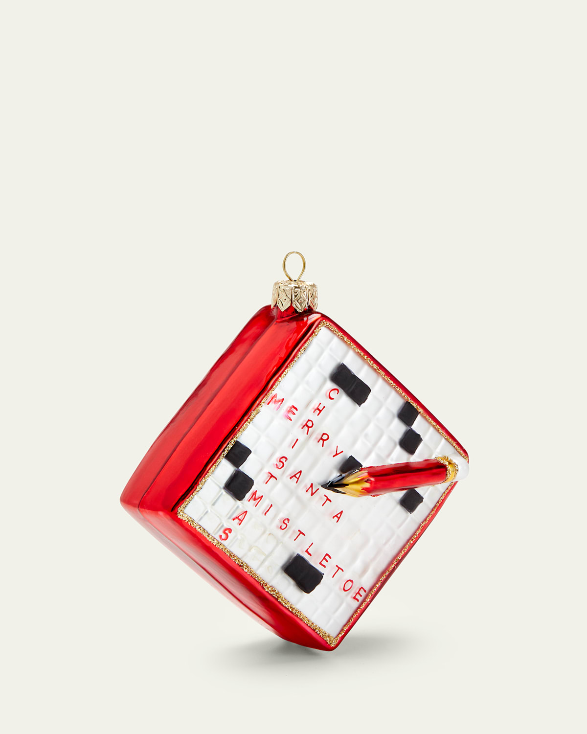 Bergdorf Goodman Crossword Puzzle Christmas Ornament In Red