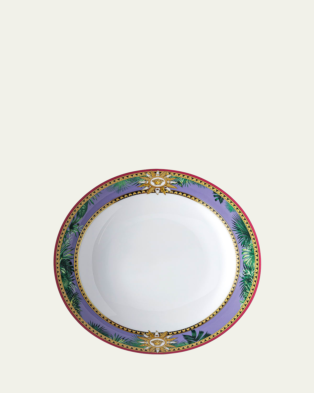 Versace Animalier Porcelain Rim Soup Bowl In Multi