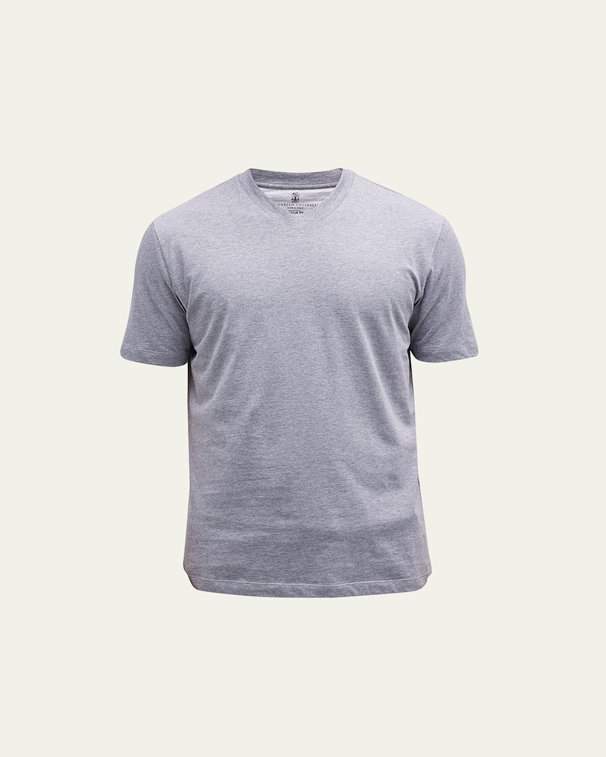 Brunello Cucinelli Men's Basic-fit V-neck T-shirt In Medium Grey
