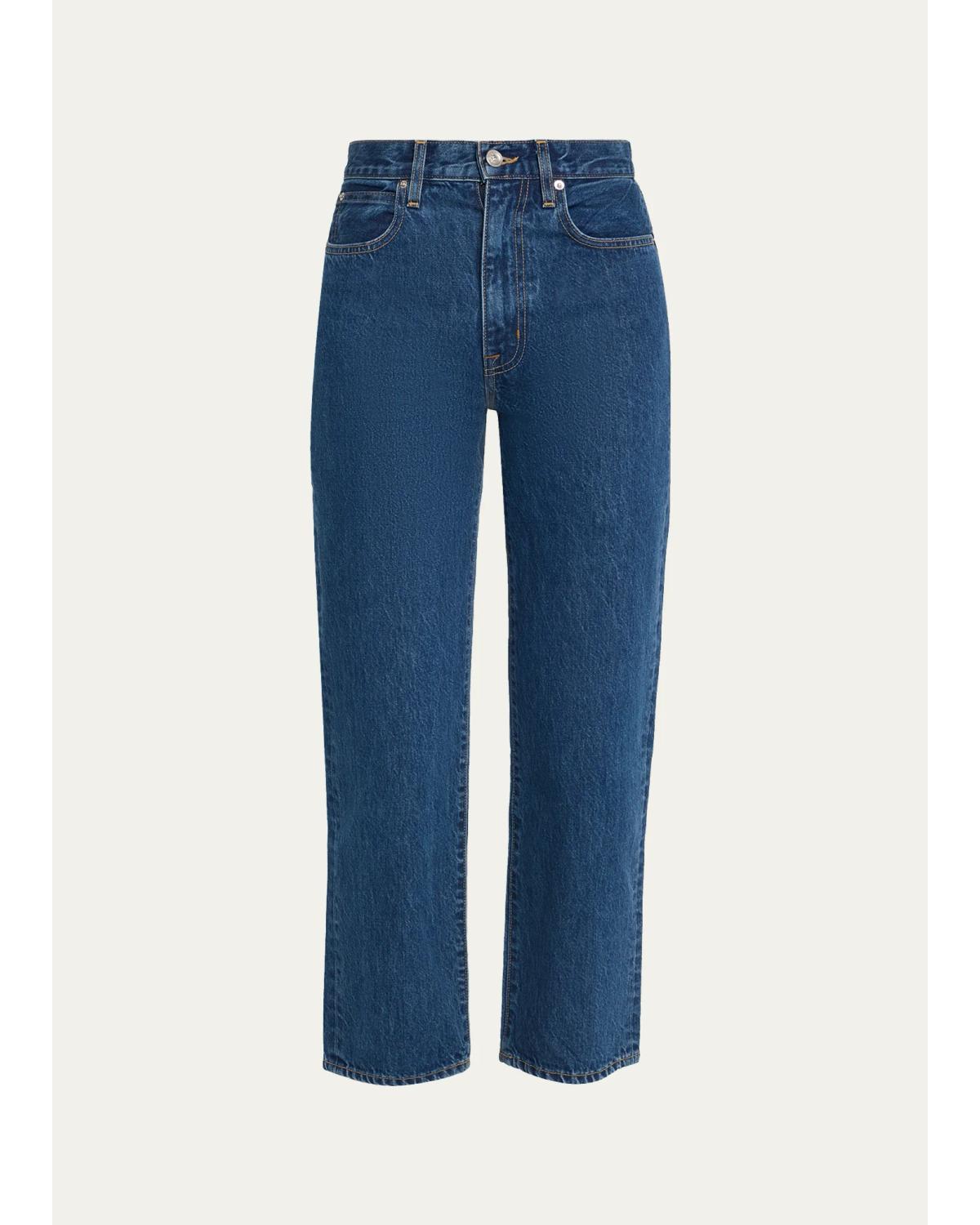 London Cropped Straight-Leg Jeans