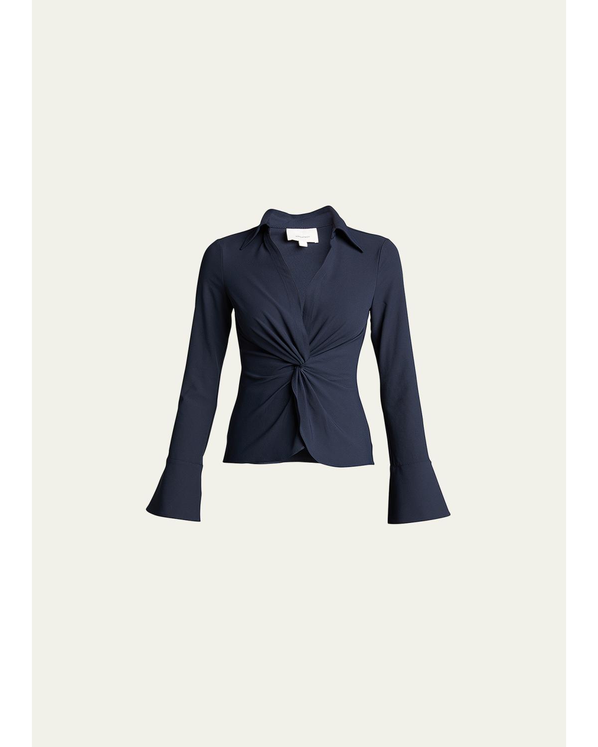 Mckenna Long-Sleeve Collared Top