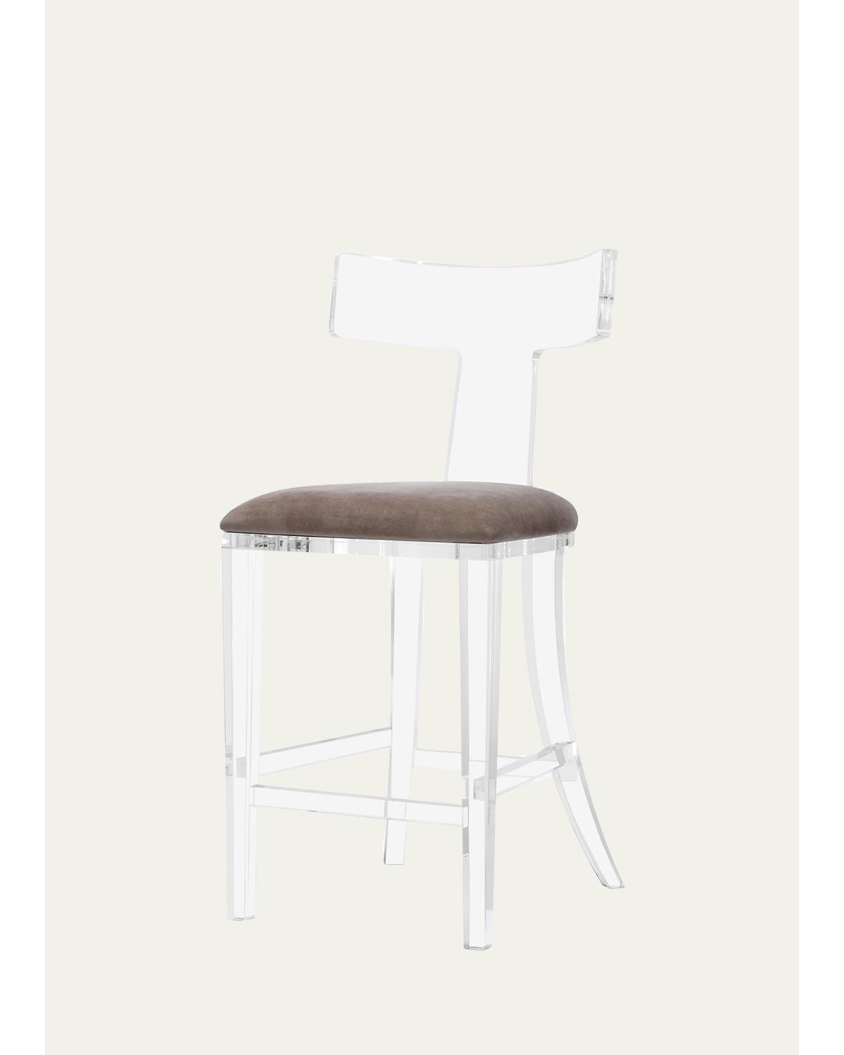 Interlude Home Tristan Klismos Counter Stool, 26" In Gray