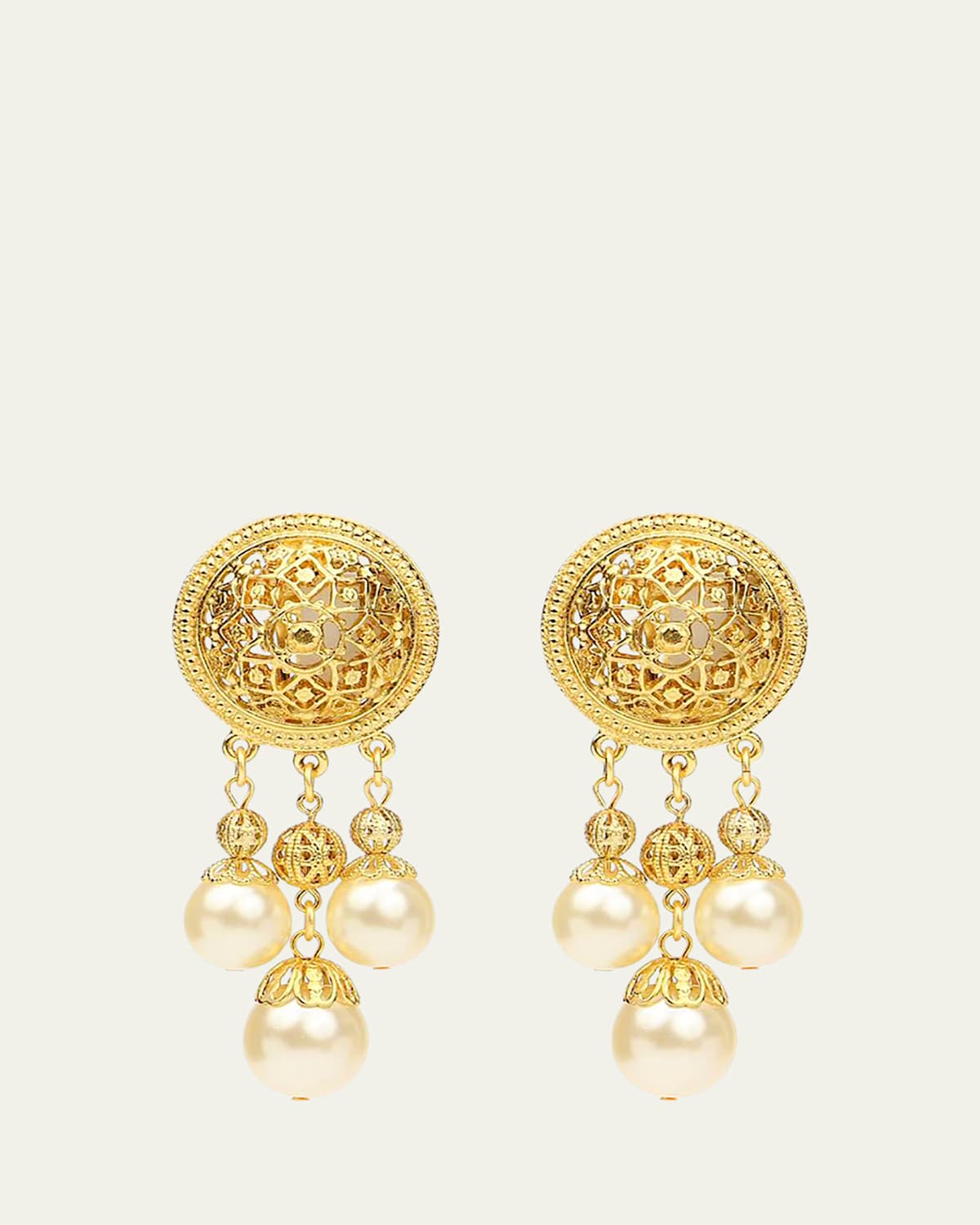Ben-Amun Pearly Dangle Clip Earrings | Thumbnail 3