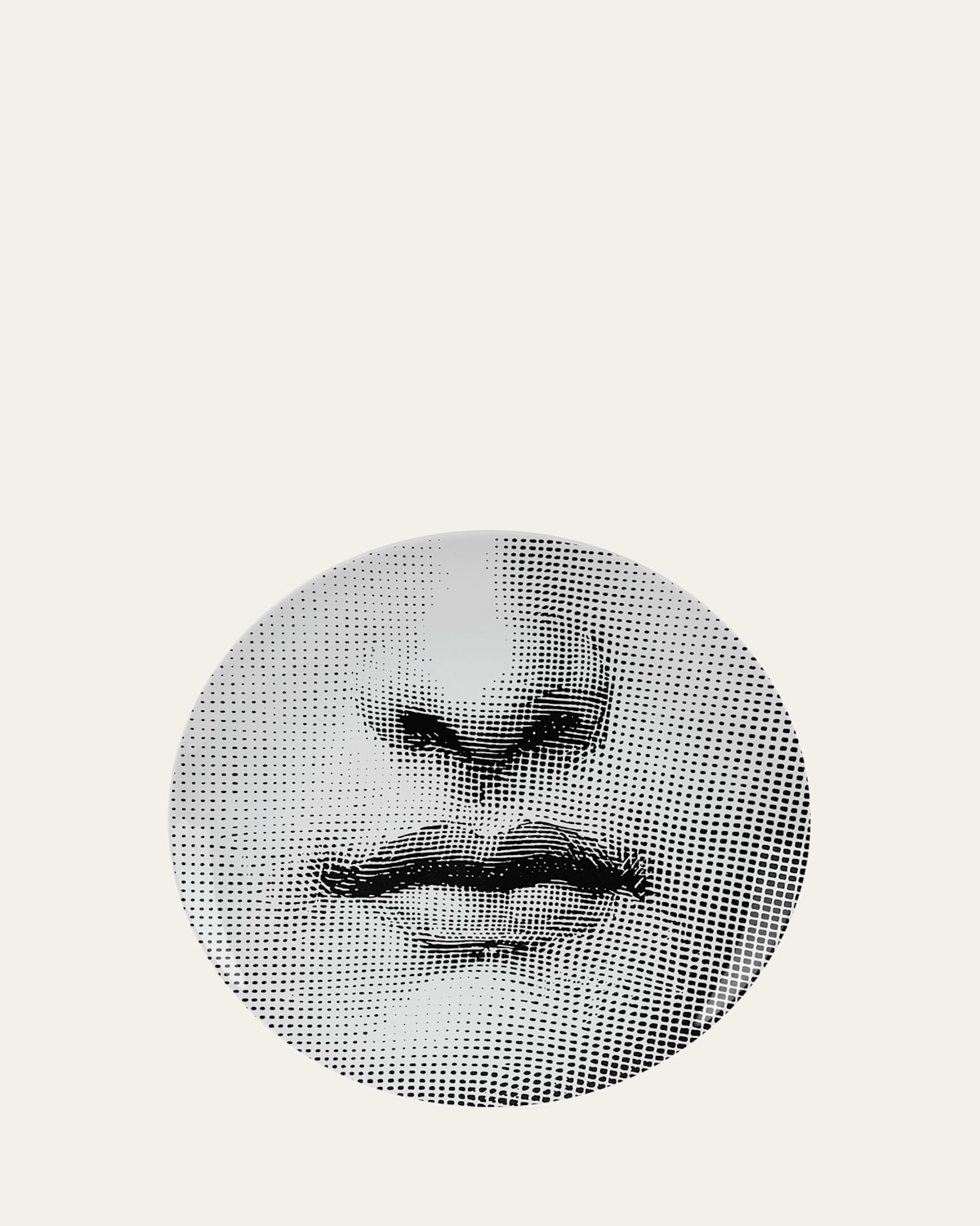 Fornasetti Tema E Variazioni N. 397 Nose And Lips Wall Plate In Black/white