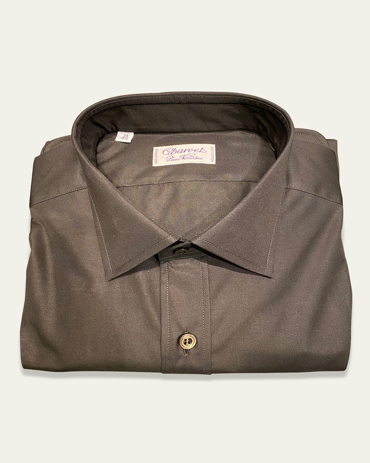 Men's Slim Darted Black Poplin Dress Shirt