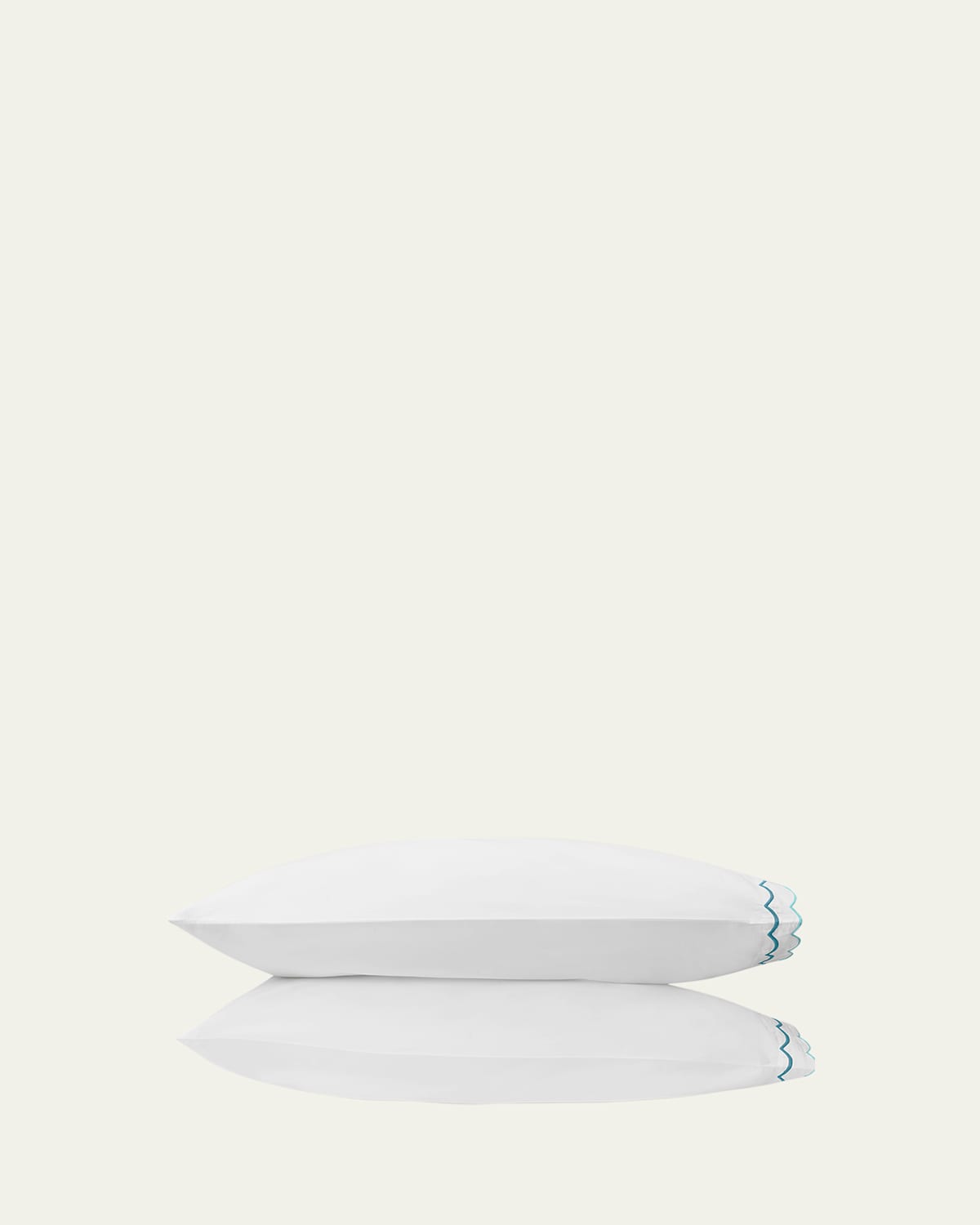 Matouk Pair Of India King Pillowcases In Cerulean