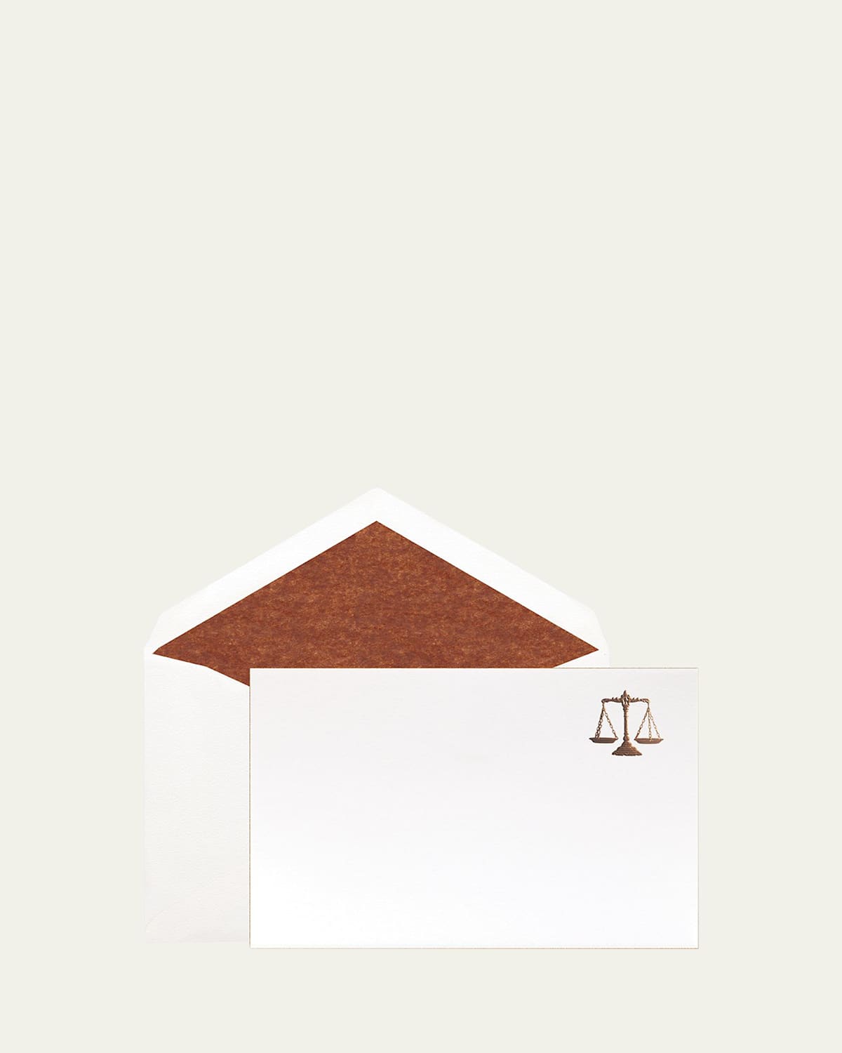 Bell'invito Justice Scales Stationery - Boxed Set Of 12 In Copper